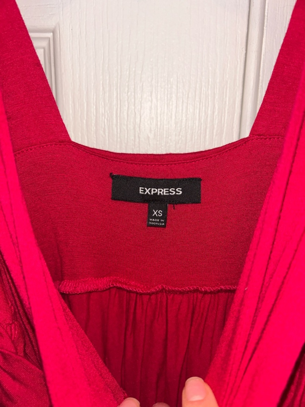 One-Shoulder Red Ruffle Front Dress - Picture 4 of 6